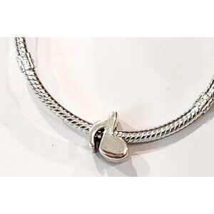 .925 Silver Music Note Musical European Charm Bead by Carlo Biagi of Italy NEW